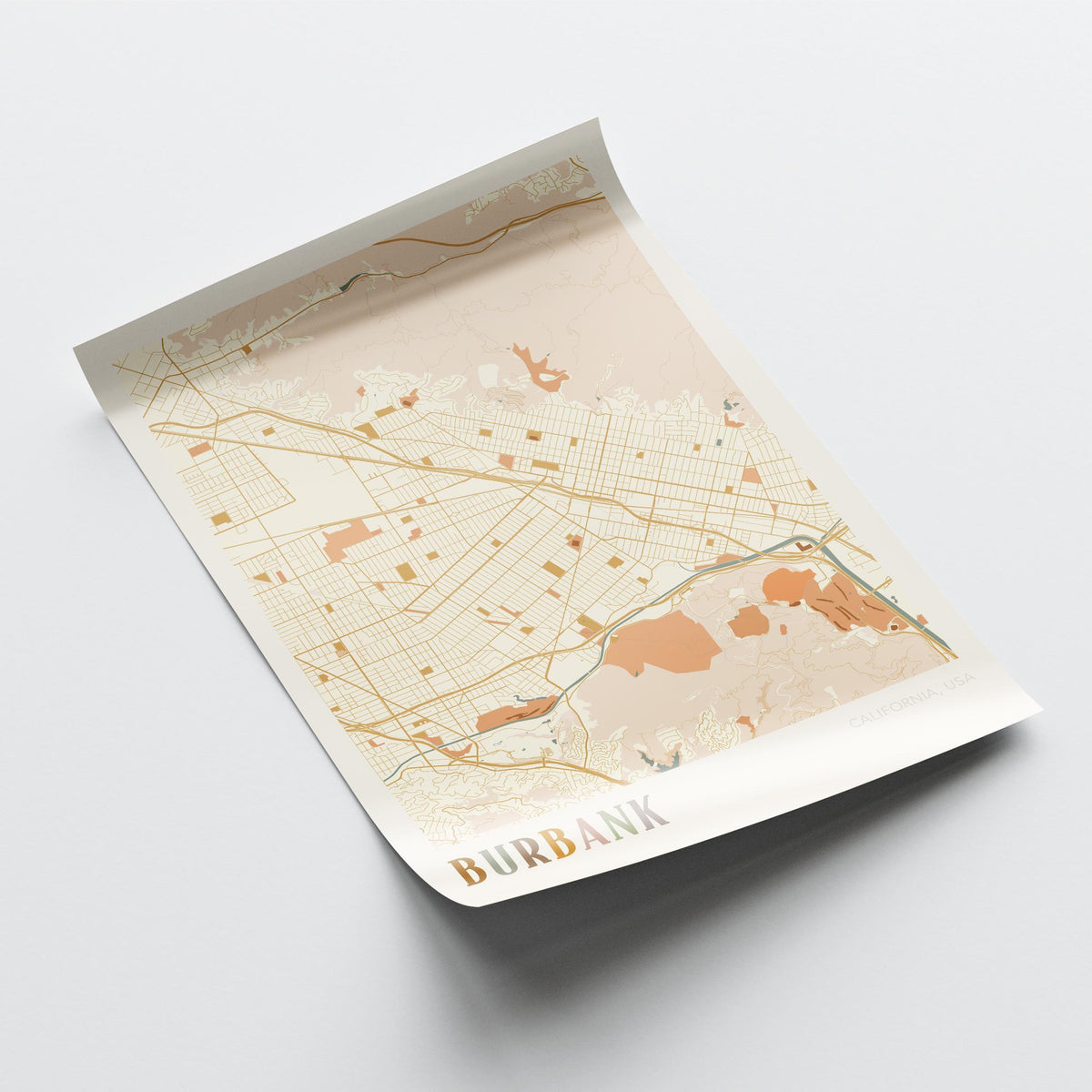 burbank, california map poster - image 4