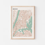 bronx, new york map poster - image 1