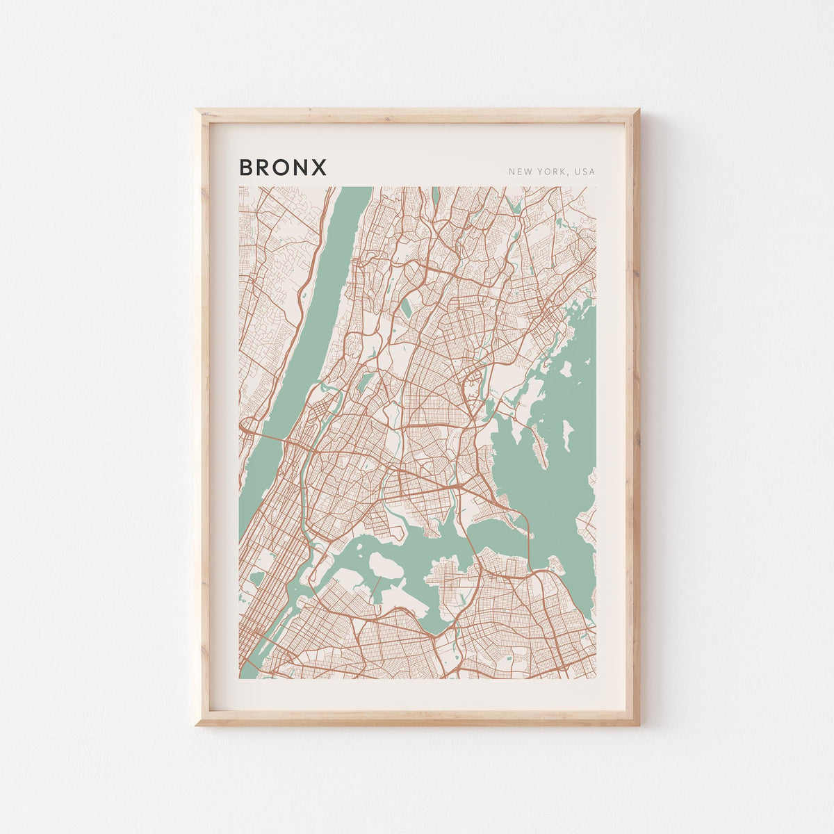 bronx, new york map poster - image 1