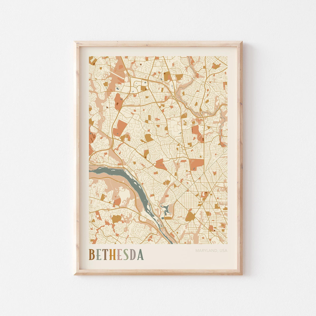 bethesda, maryland map poster - image 1