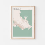 honolulu, hawaii map poster - image 1