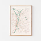 troy, new york map poster - image 1