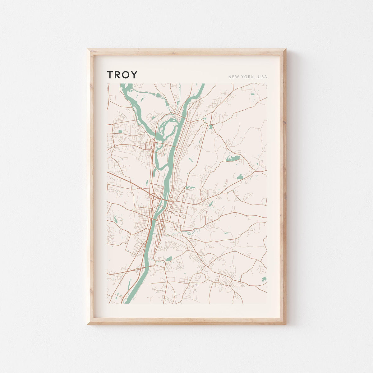 troy, new york map poster - image 1