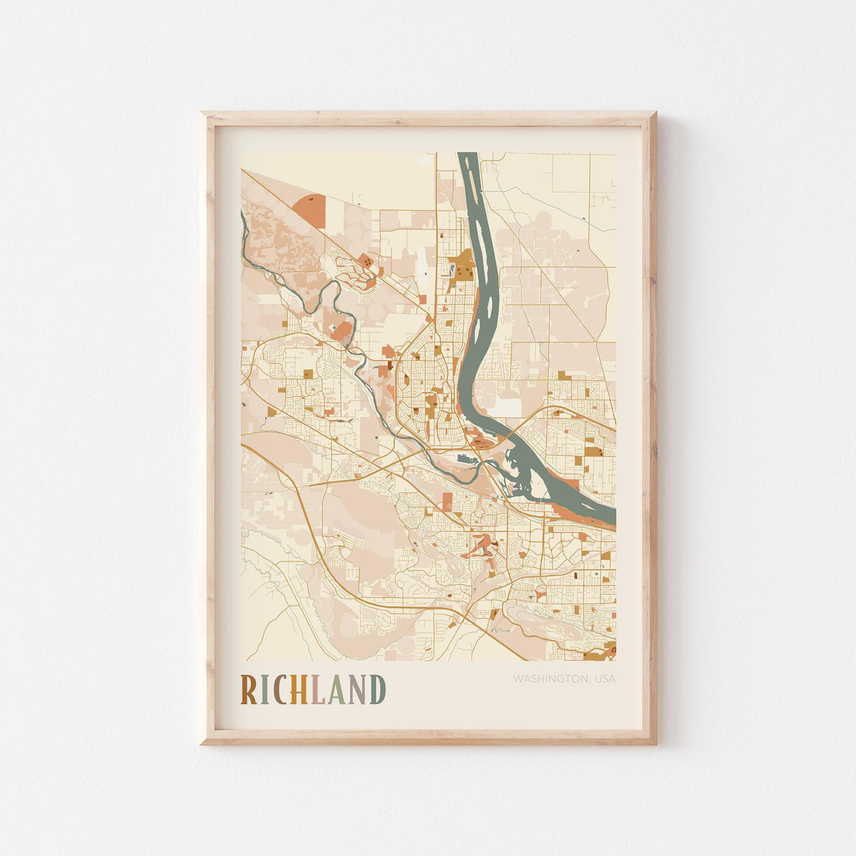 richland, washington map poster - image 1