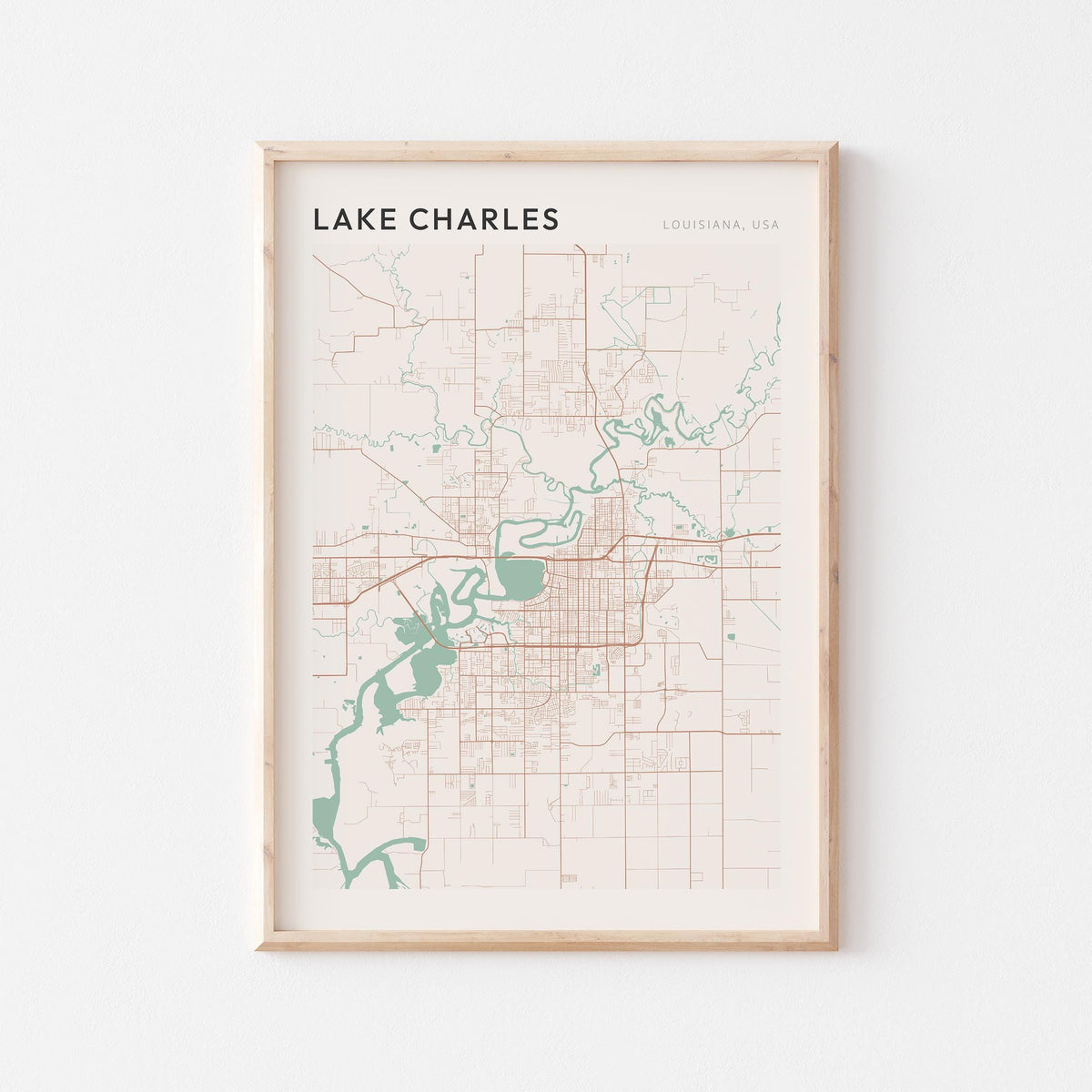 lake charles, louisiana map poster - image 1