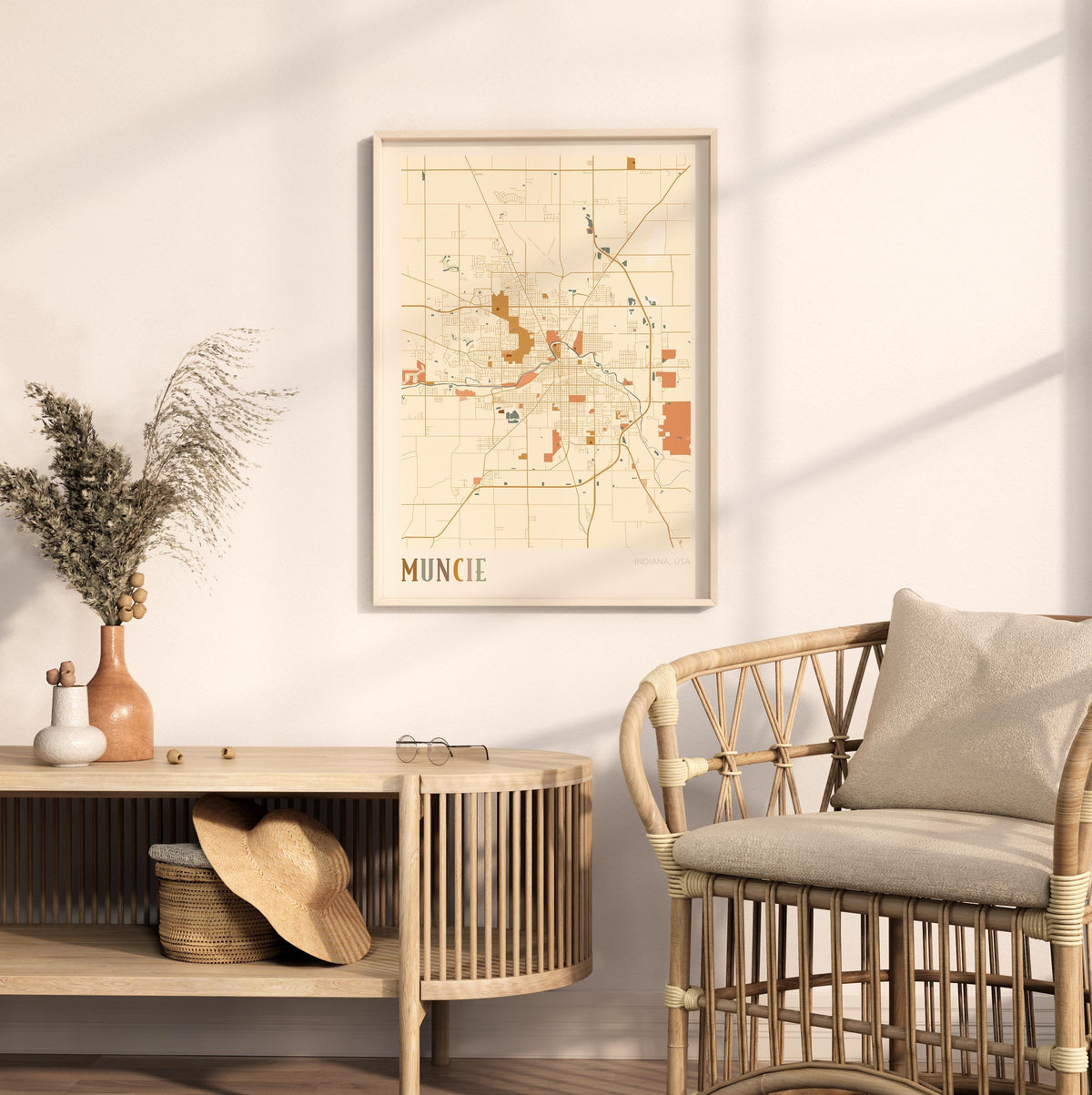 muncie, indiana map poster - image 3