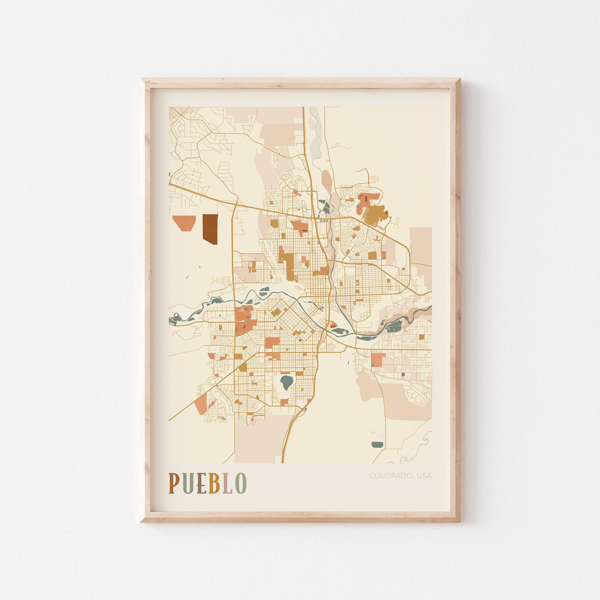 pueblo, colorado map poster - image 1