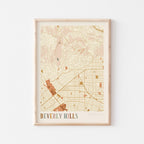 beverly hills, california map poster - image 1