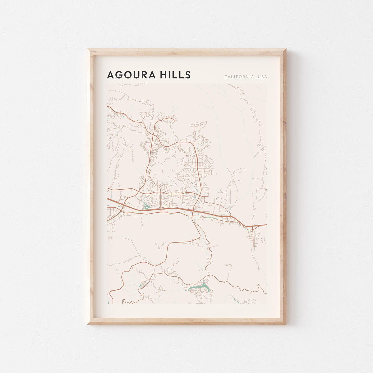 agoura hills, california map poster - image 1
