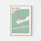 gulf breeze, florida map poster - image 1