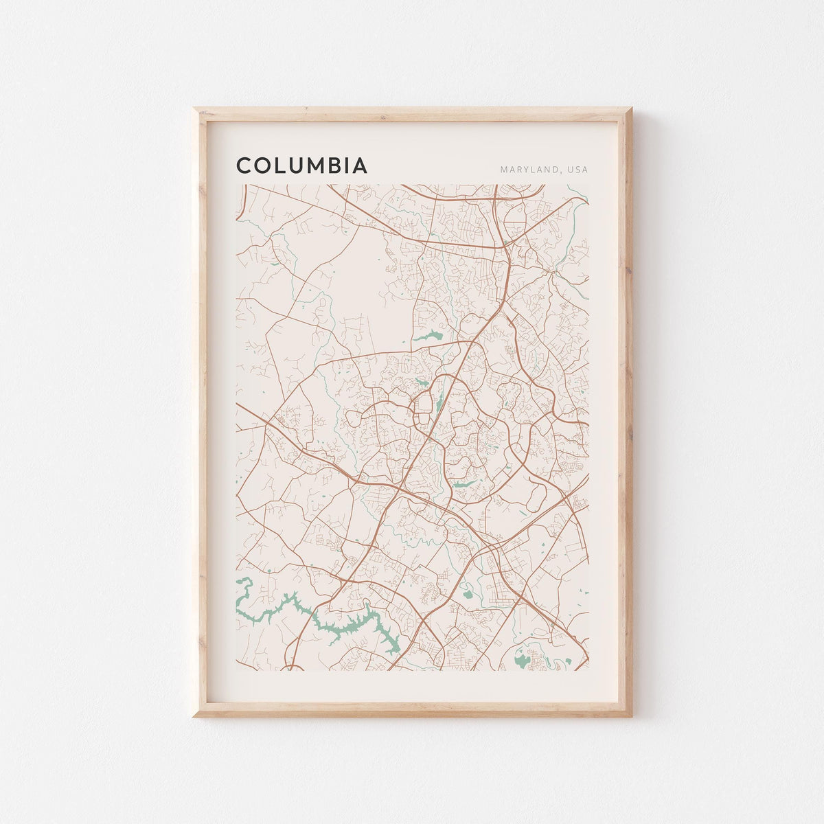 columbia, maryland map poster - image 1
