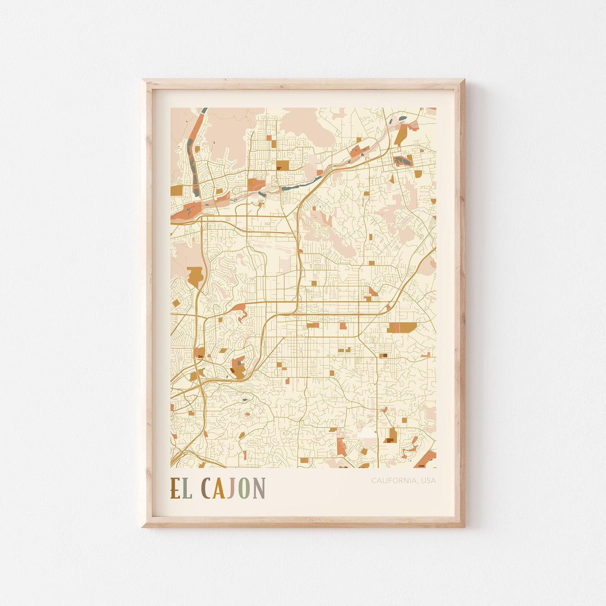 el cajon, california map poster - image 1