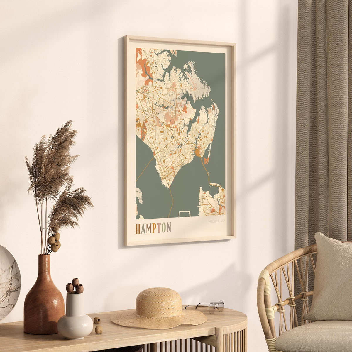 hampton, virginia map poster - image 2