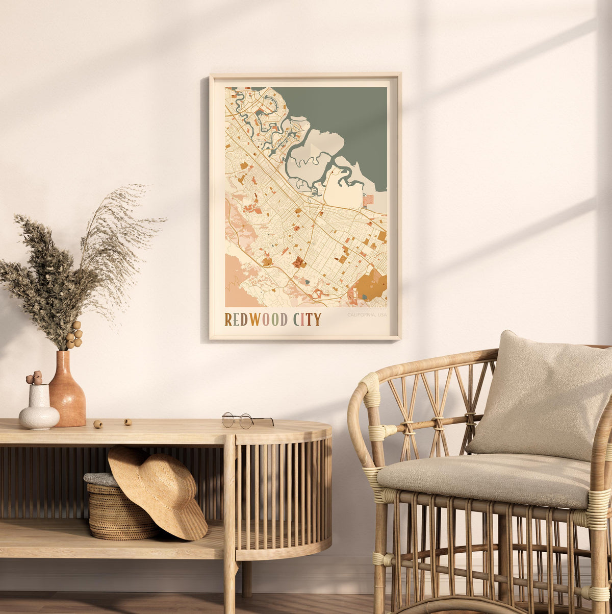 redwood city, california map poster - image 3