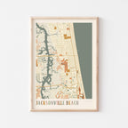 jacksonville beach, florida map poster - image 1