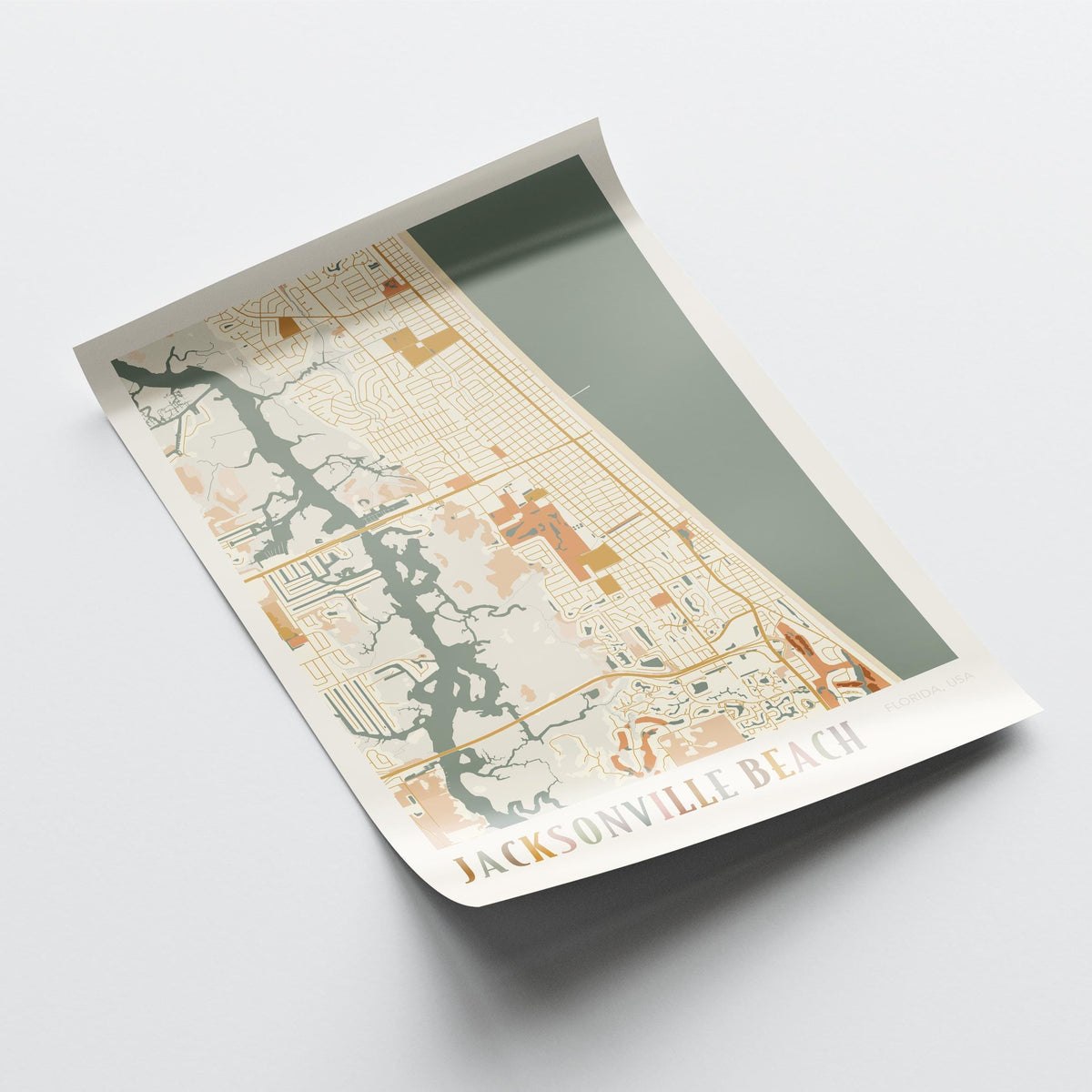 jacksonville beach, florida map poster - image 4