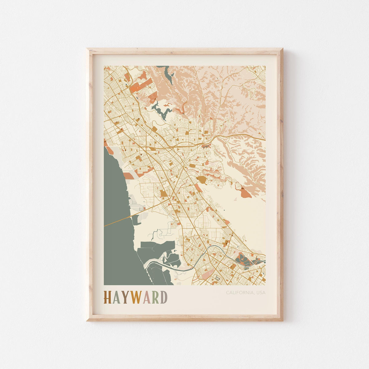 hayward, california map poster - image 1