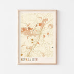 nevada city, california map poster - image 1