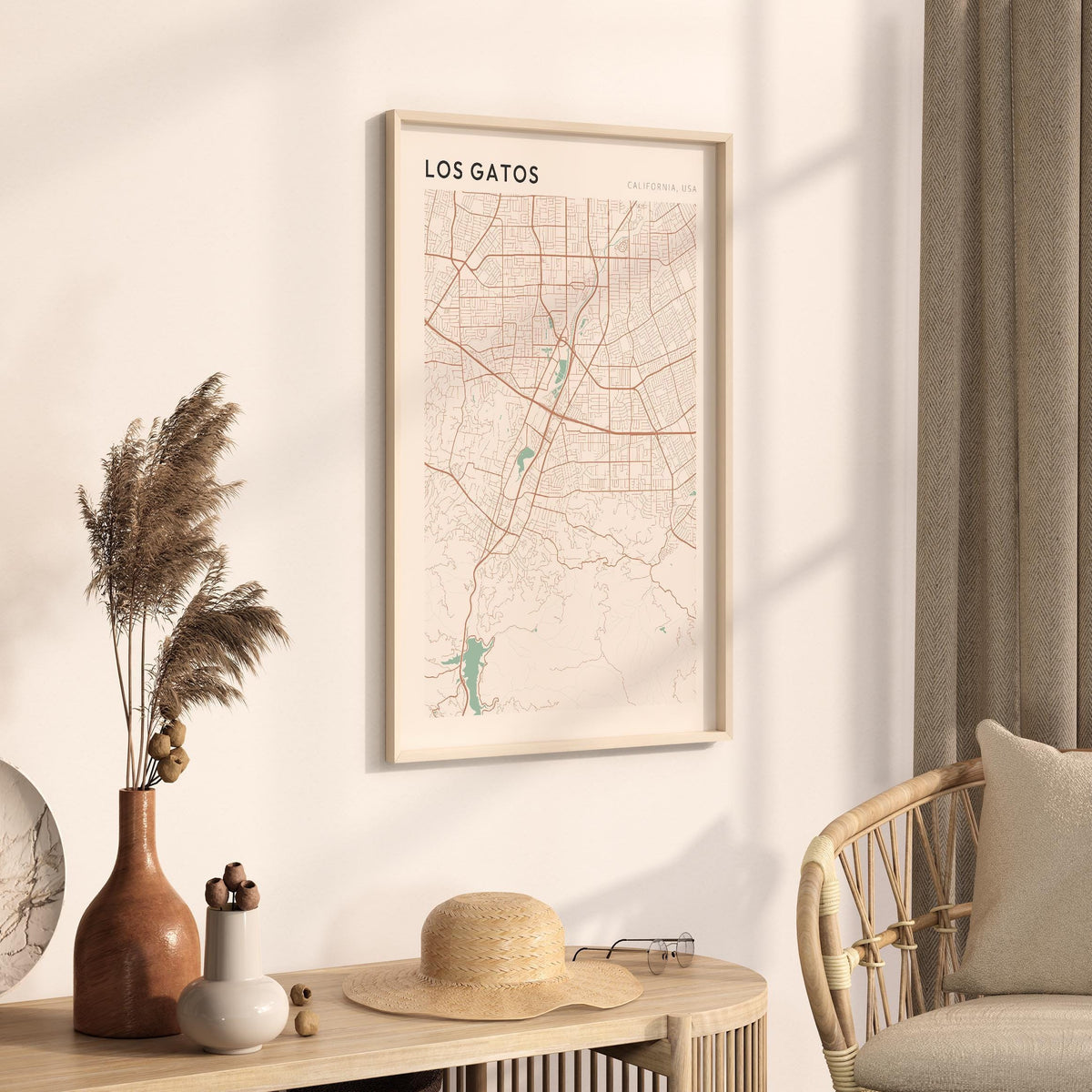 los gatos, california map poster - image 2