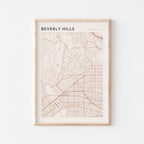 beverly hills, california map poster - image 1