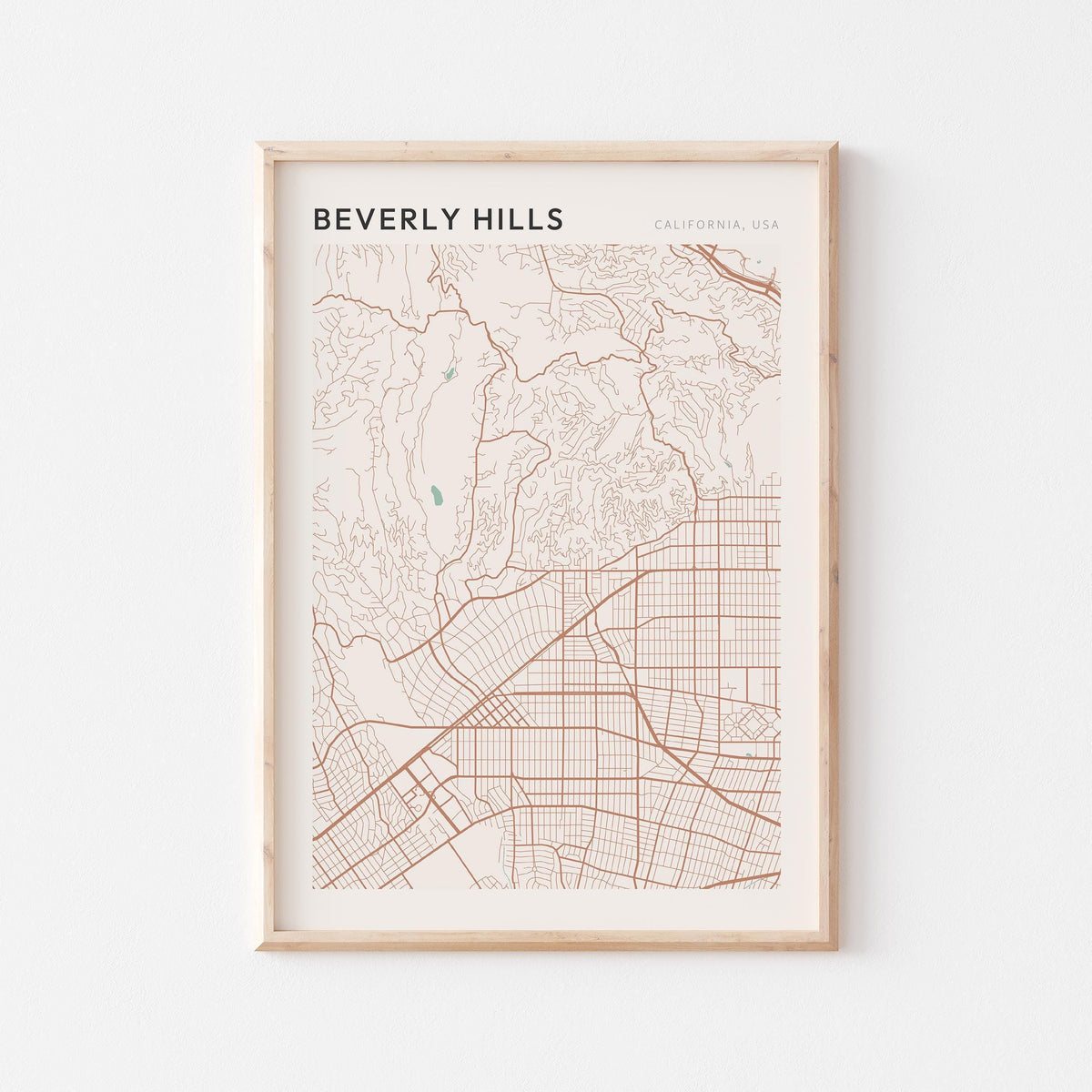 beverly hills, california map poster - image 1