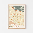 mountain view, california map poster - image 1