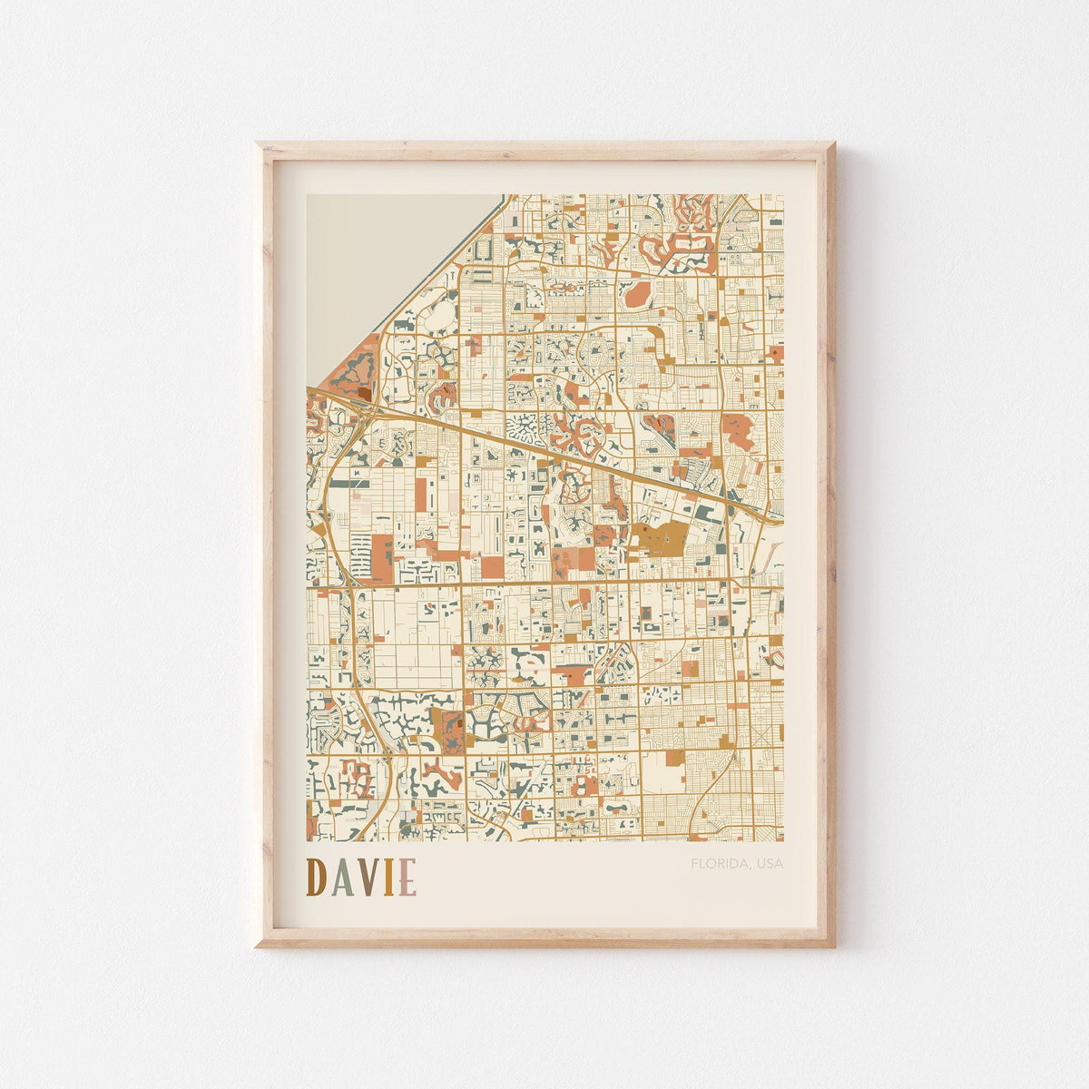 davie, florida map poster - image 1
