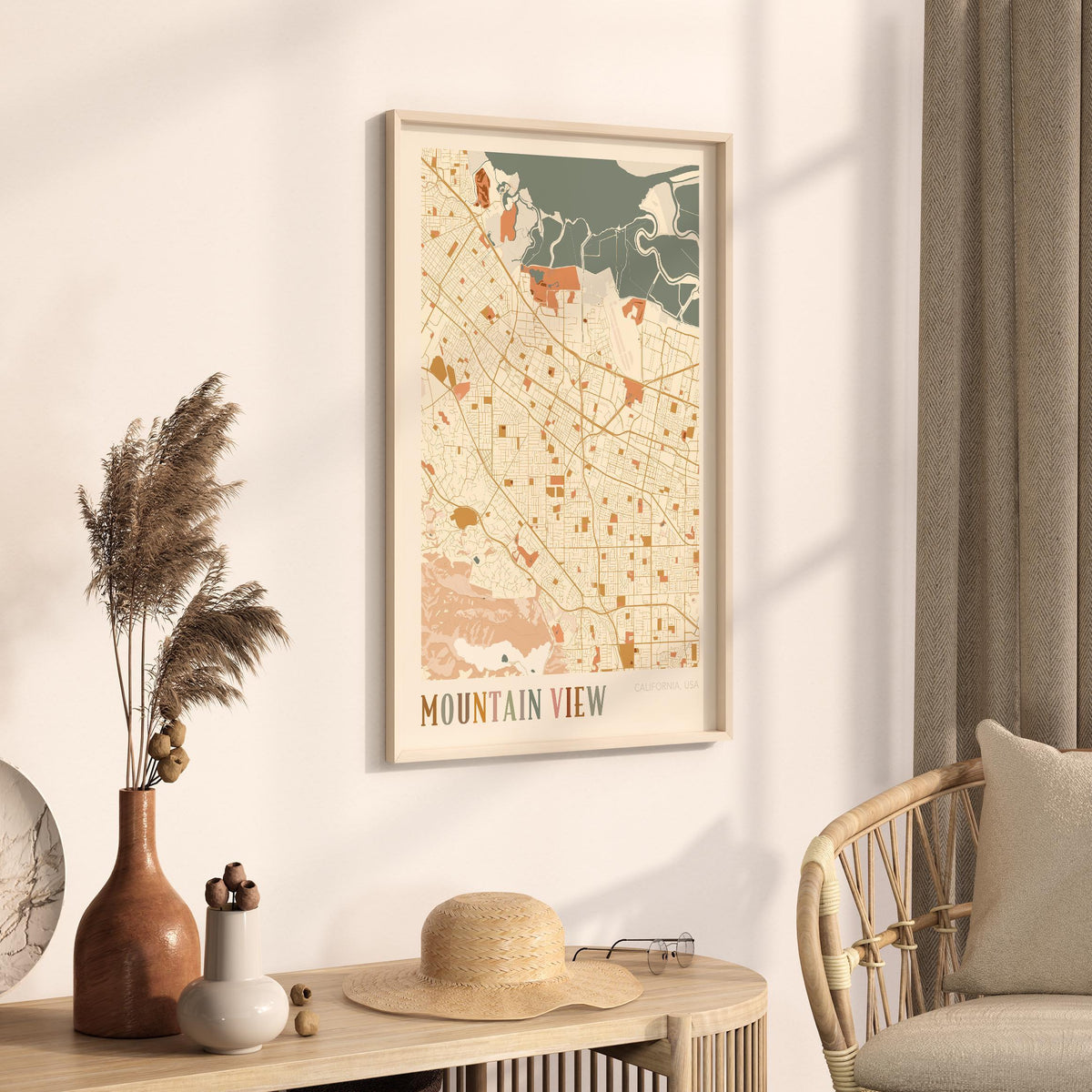 mountain view, california map poster - image 2