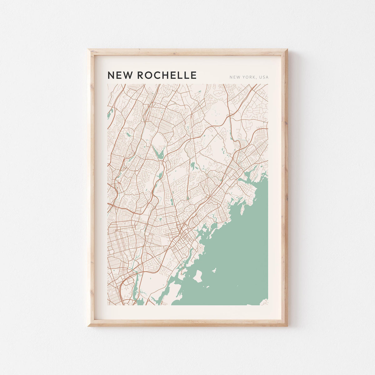 new rochelle, new york map poster - image 1