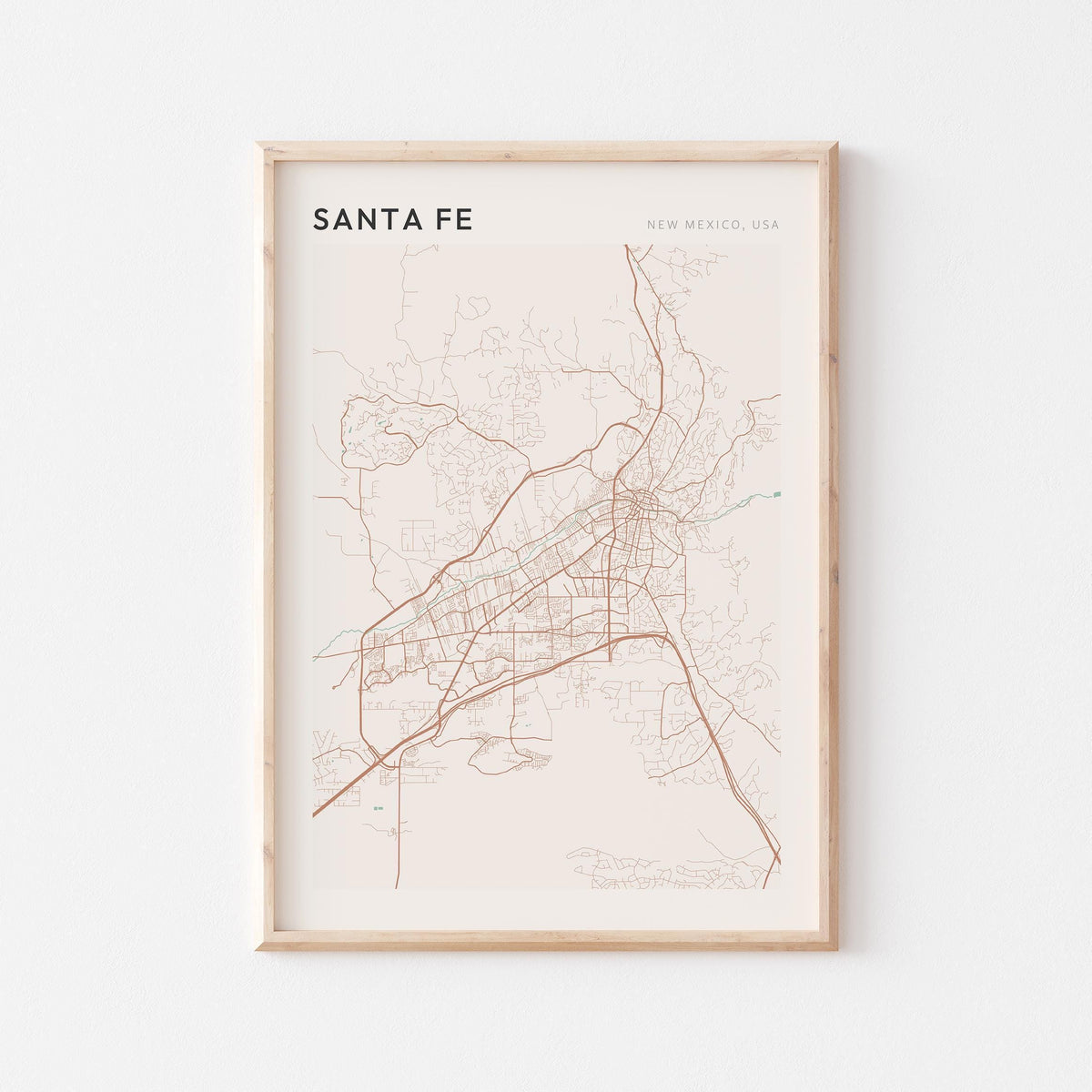 santa fe, new mexico map poster - image 1