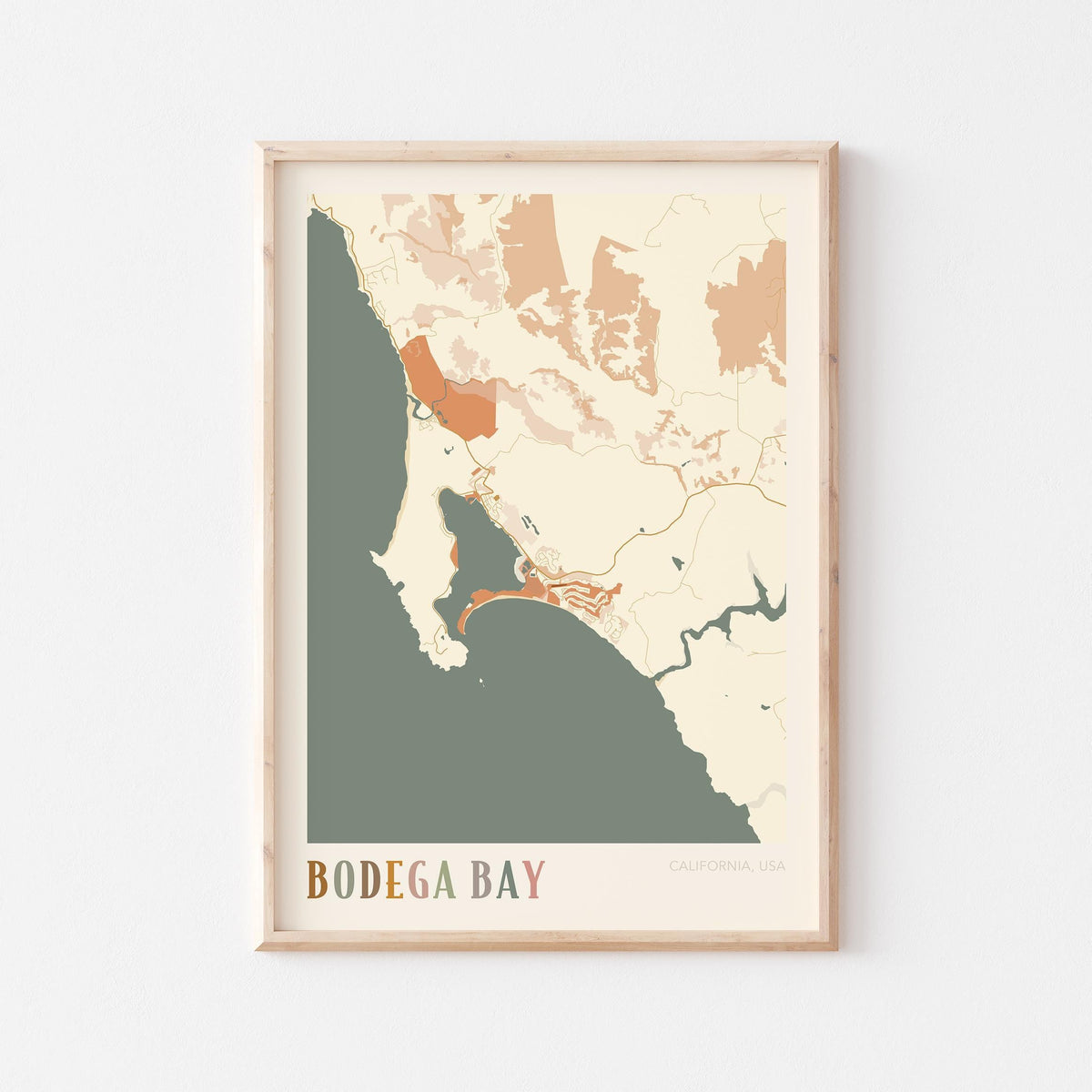 bodega bay, california map poster - image 1