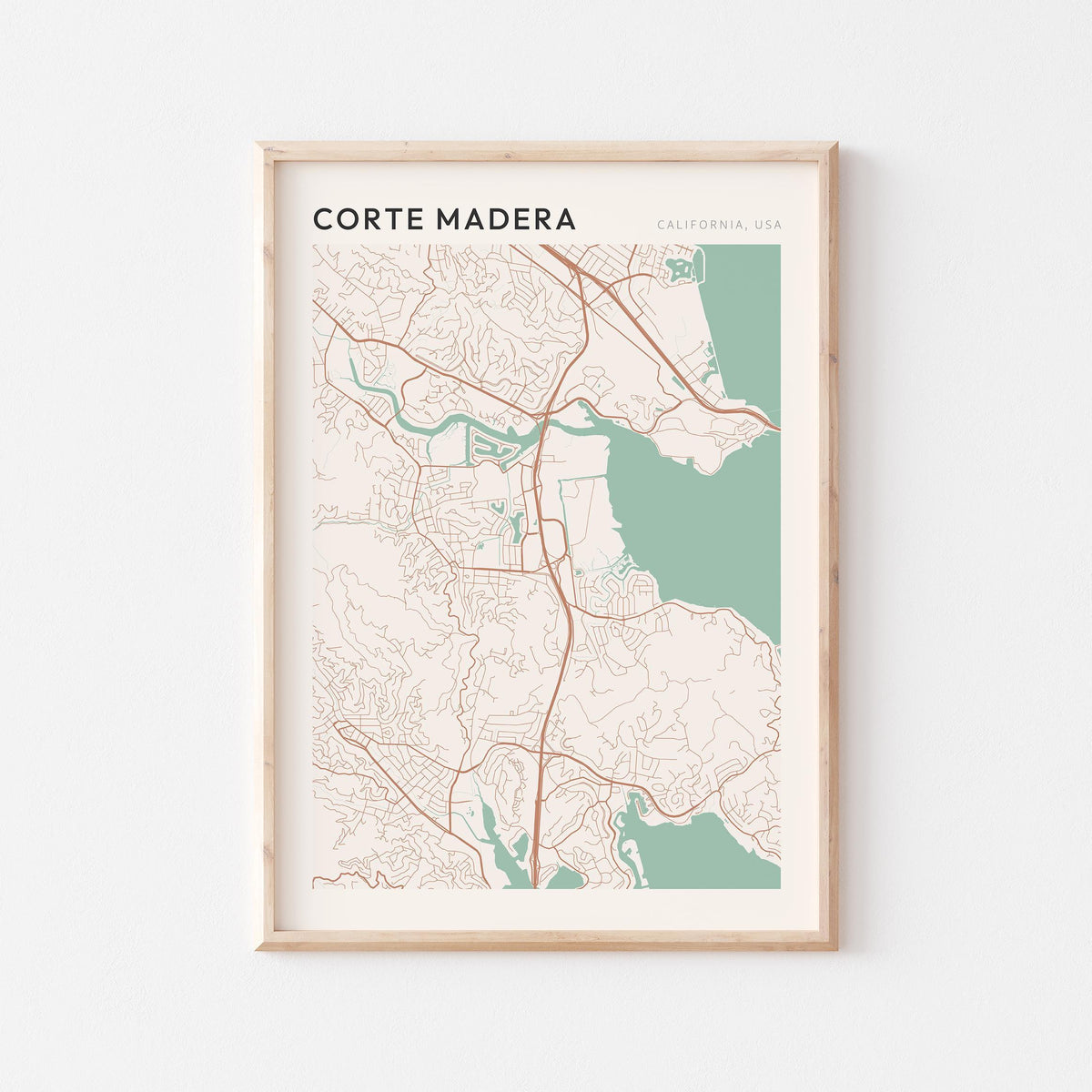 corte madera, california map poster - image 1