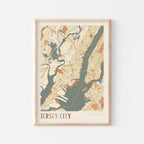 jersey city, new jersey map poster - image 1