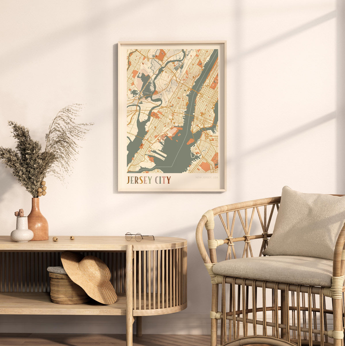 jersey city, new jersey map poster - image 3