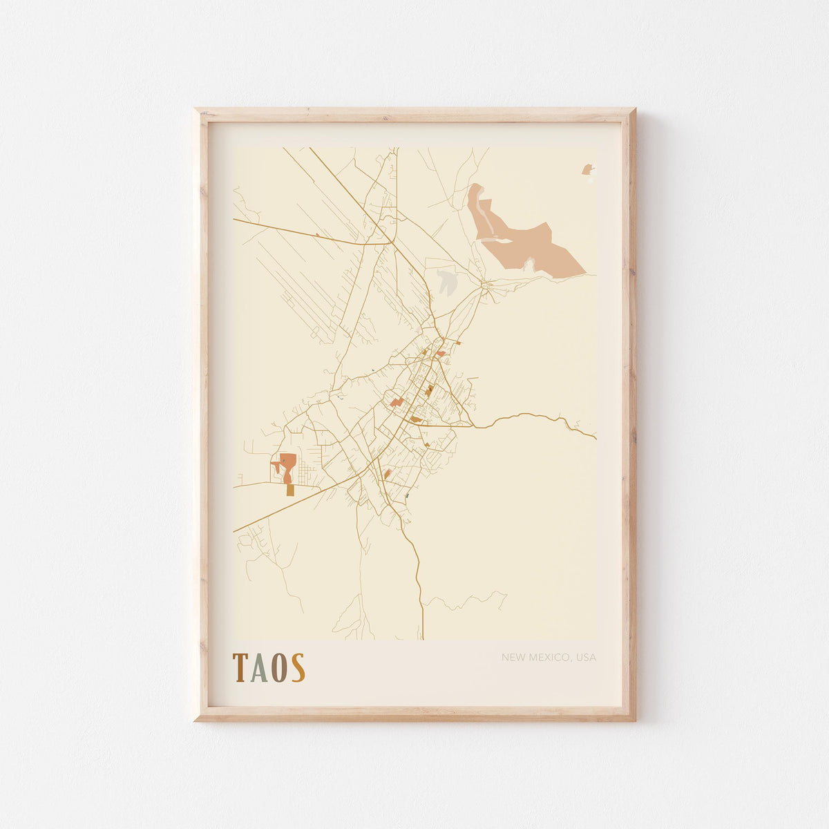 taos, new mexico map poster - image 1