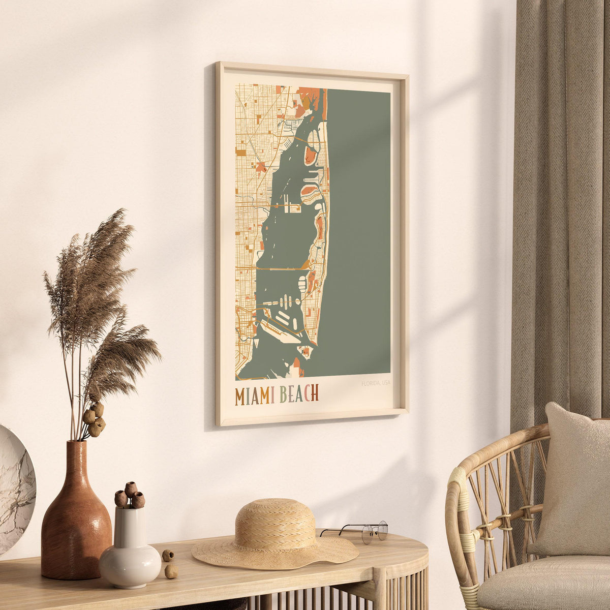 miami beach, florida map poster - image 2