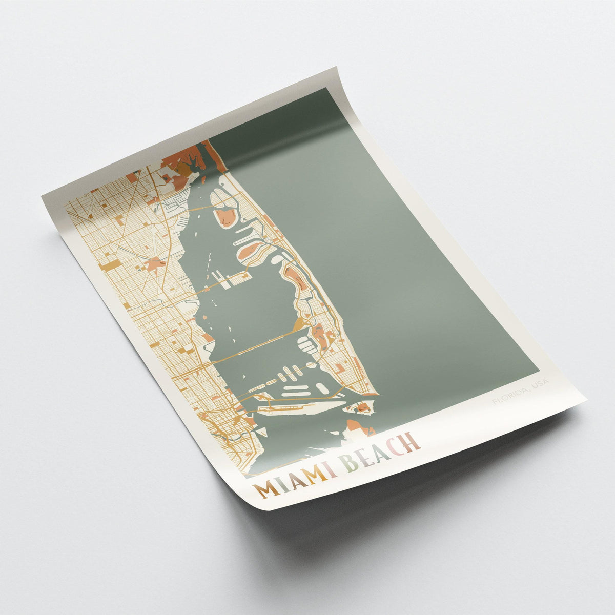 miami beach, florida map poster - image 4