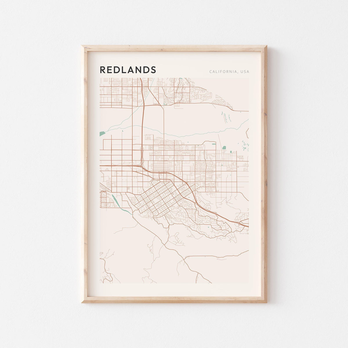 redlands, california map poster - image 1