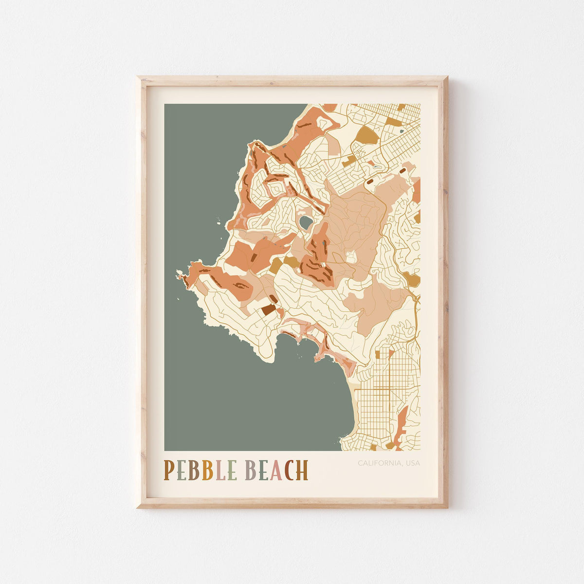 pebble beach, california map poster - image 1