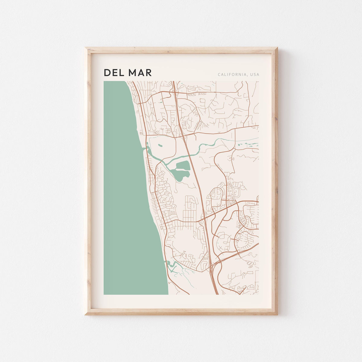del mar, california map poster - image 1