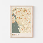 buffalo, new york map poster - image 1