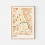 elmira, new york map poster - image 1