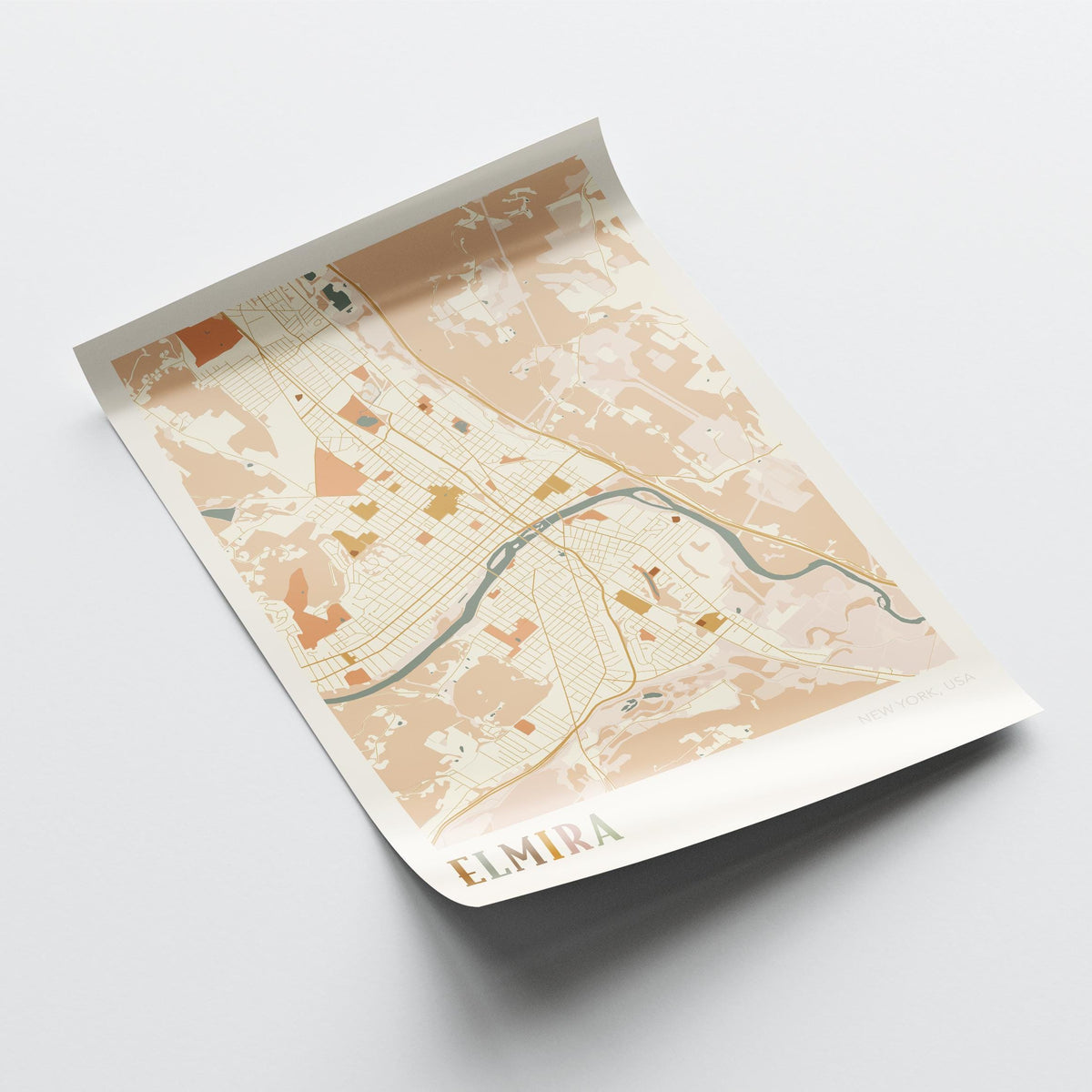 elmira, new york map poster - image 4