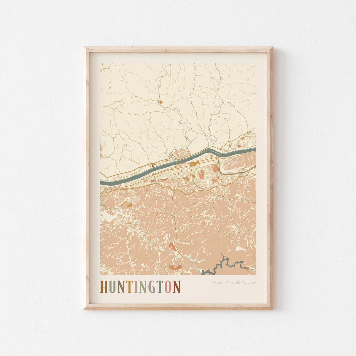 huntington, west virginia map poster - image 1