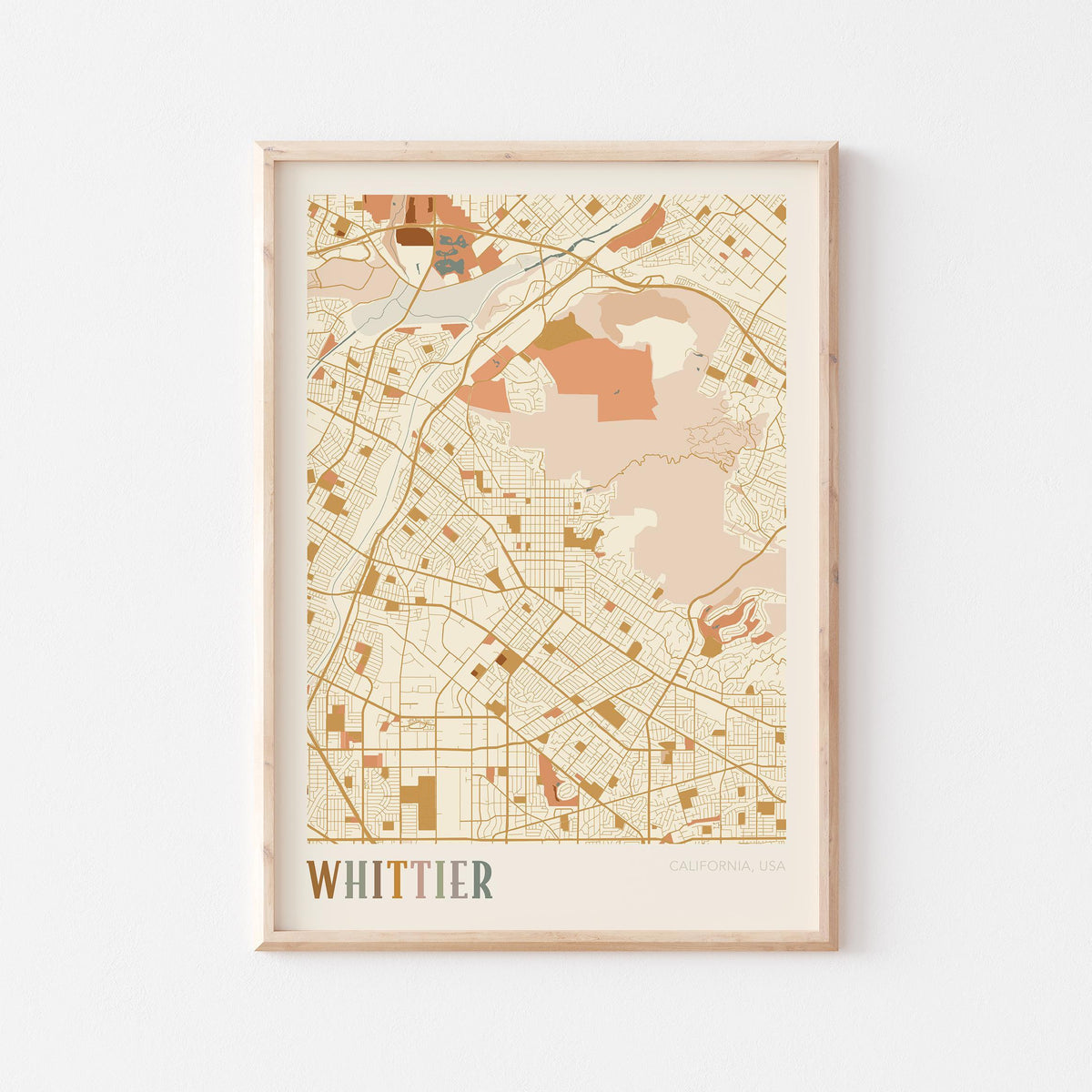 whittier, california map poster - image 1
