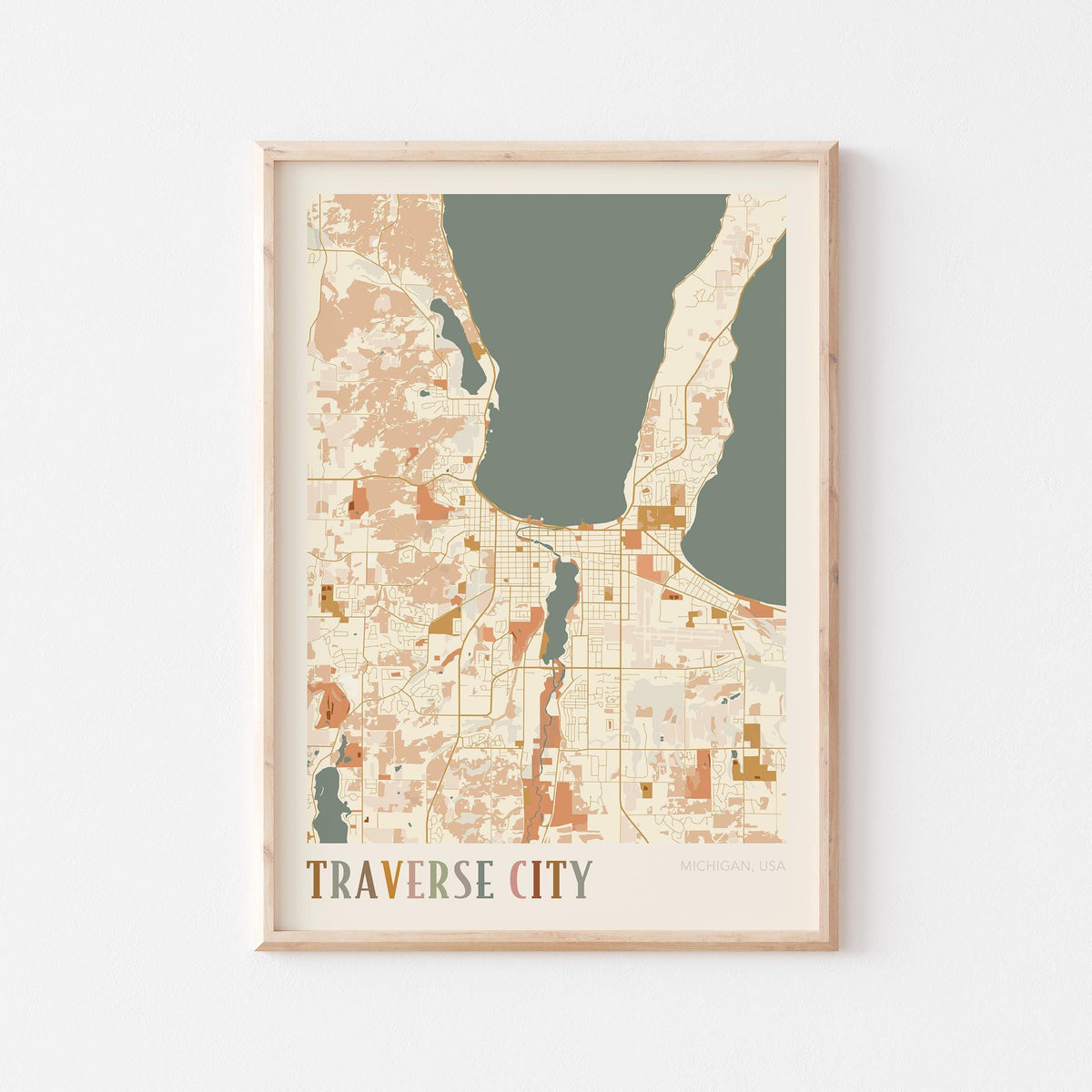 traverse city, michigan map poster - image 1