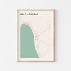 half moon bay, california map poster - image 1