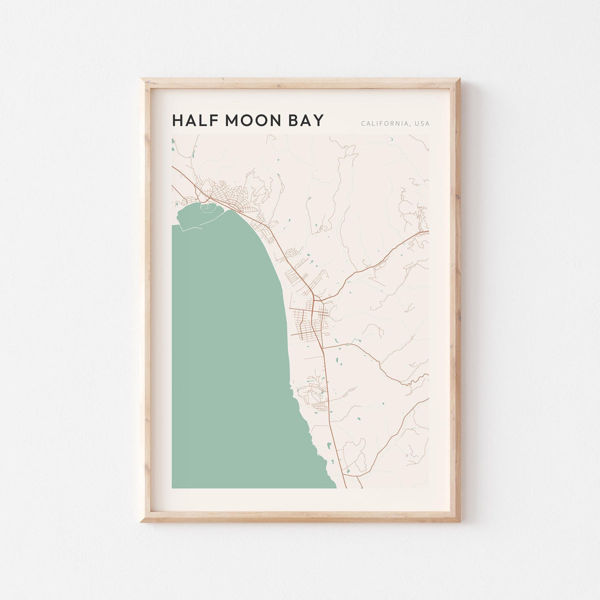 half moon bay, california map poster - image 1