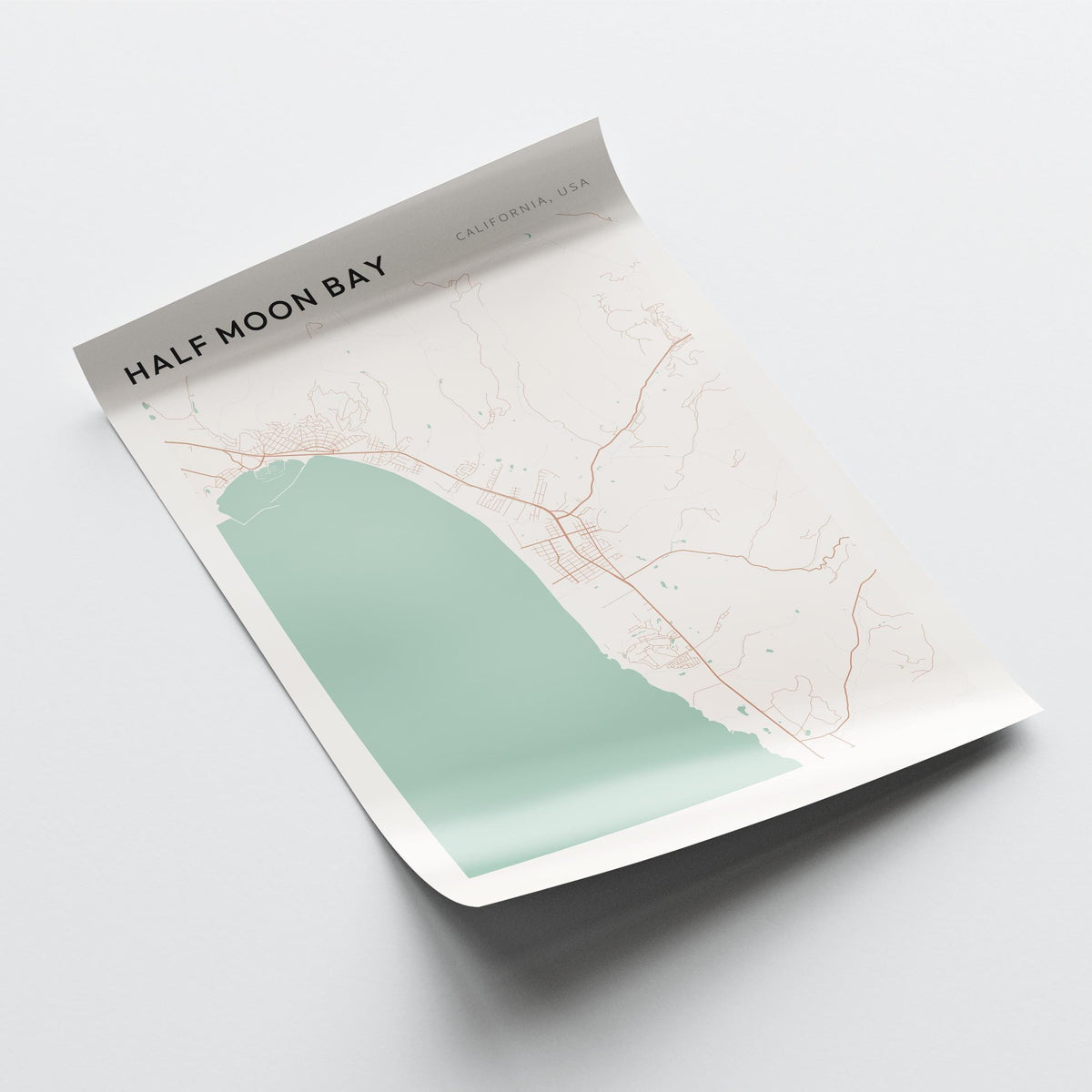 half moon bay, california map poster - image 4