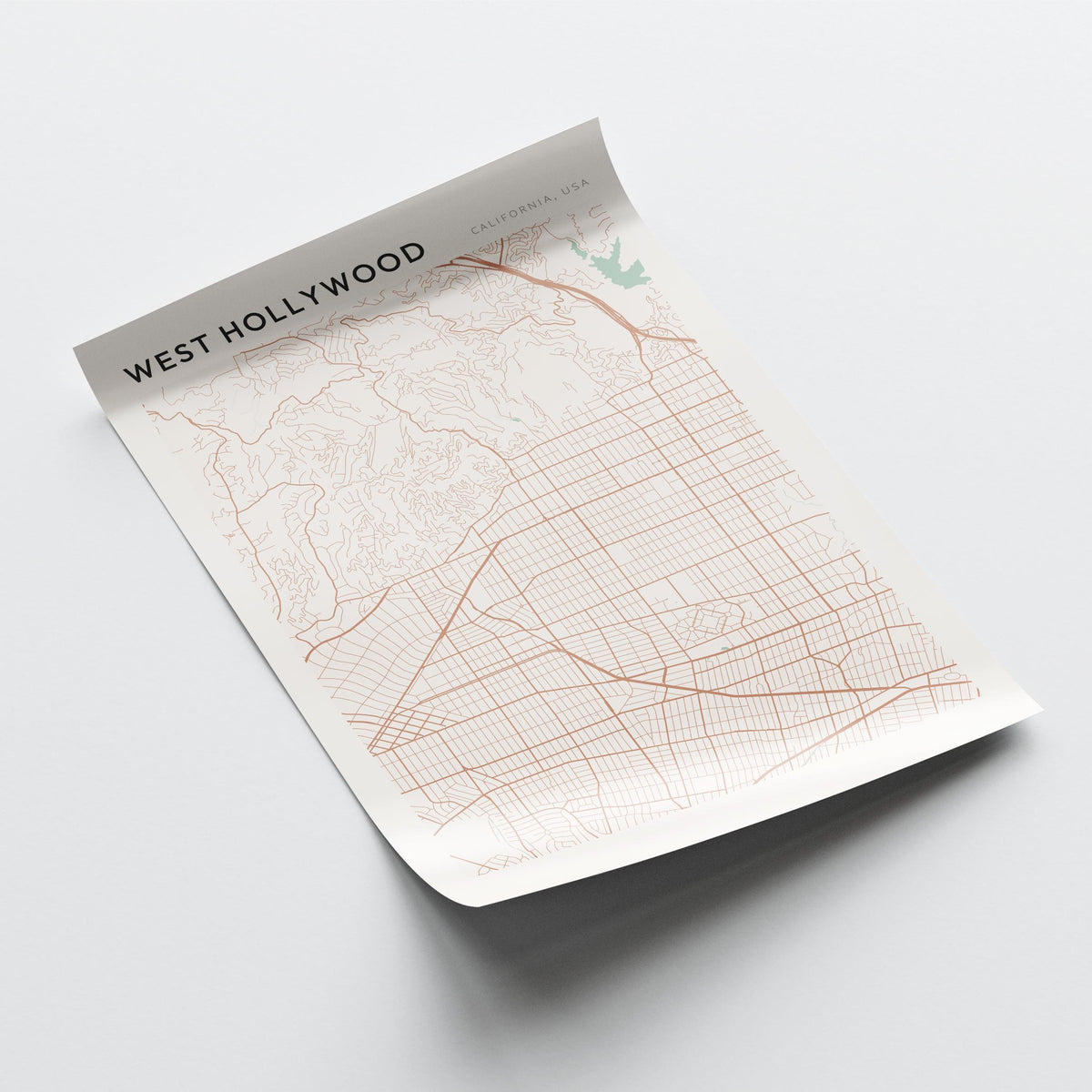 west hollywood, california map poster - image 4